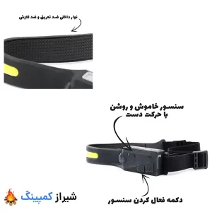 چراغ پیشانی ژله‌ای سنسور دار مدل COB-XPE