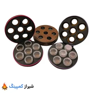 چرم دست دوز مقاوم هفت محفظه شیشه‌ای برای انواع ادویه
