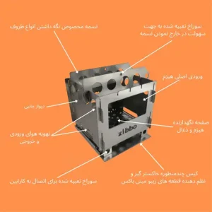 دارای کفی نگه دارنده ذغال و خاکستر دارای کیف چرمی مخصوص حمل