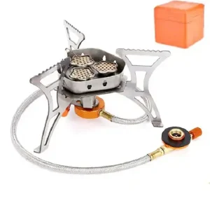 عکس از سرشعله شلنگ‌دار سه شعله اسپلیت مدل AT8393 به همراه جعبه حمل نارنجی رنگ